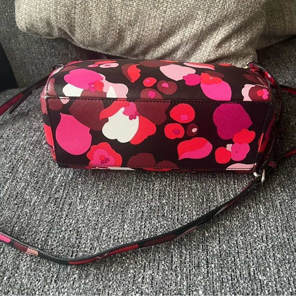 Kate Spade Leather Lilah Laurel Way Wonder Floral Satchel
